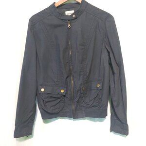 Old Navy jacket womens Large Grey utility bomber full-zip